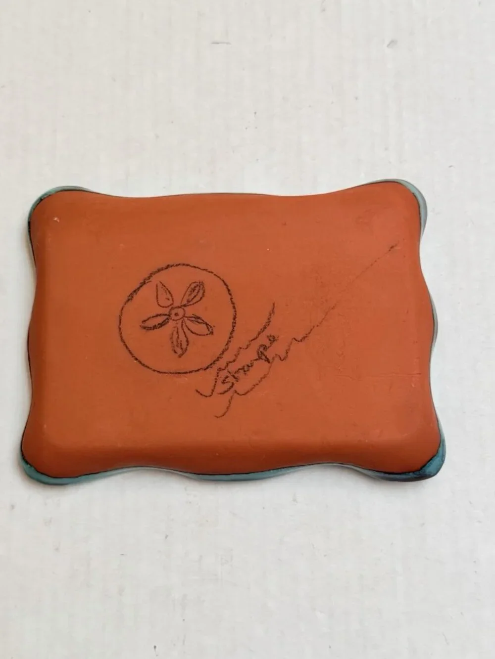 Ocean Sea Themed Ceramic Trinket Tray Bathroom Makeup Jewelry Decor Signed